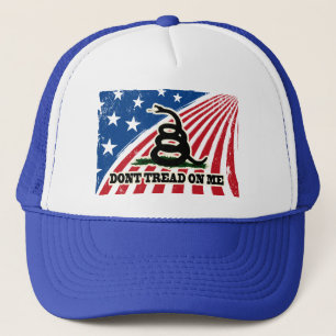 Ne marchez pas sur moi, casquette patriotique bleu