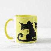  Ne me donnez pas conseil Chat noir Mug jaune (Gauche)