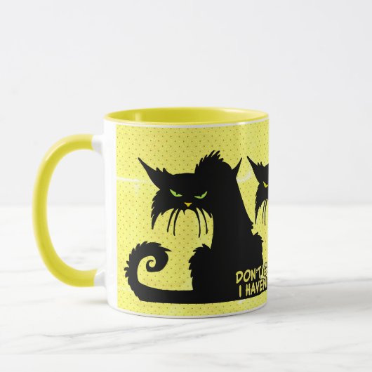 Ne me donnez pas conseil Chat noir Mug jaune (Gauche)