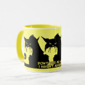  Ne me donnez pas conseil Chat noir Mug jaune (Devant gauche)