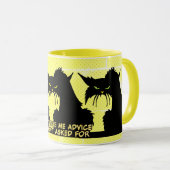  Ne me donnez pas conseil Chat noir Mug jaune (Devant droit)