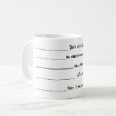 "Ne me parlez même pas" Café Mug (Devant gauche)
