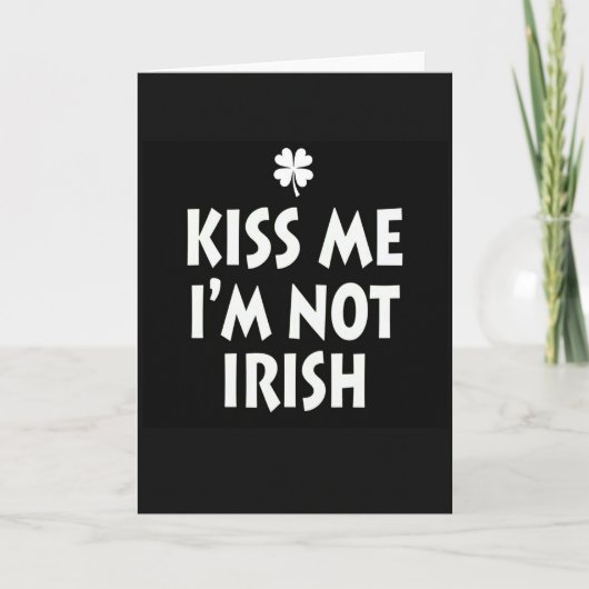 Ne m'embrasse pas carte de trèfle irlandais (Devant)