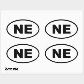 NE Nebraska Ovale Sticker (Vel)