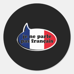 Ne Parle Pas Franã§Ais Vlag Toeristische Reis Stud Ronde Sticker