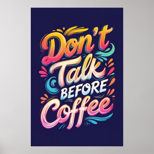 Ne parlez pas avant la typographie du café Poster (Devant)