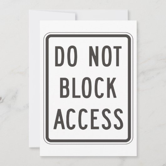 Ne pas bloquer les invitations des panneaux d'accè (Devant)