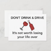 Ne pas boire et conduire Carte (Devant / Derrière)