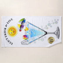 Ne pas boire et plonger serviette de plage