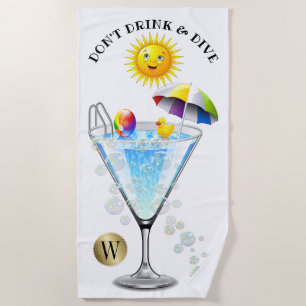 Ne pas boire et plonger serviette de plage