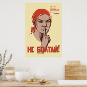 Ne pas Conversation Poster soviétique Vintage (Cuisine)