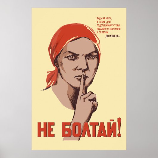 Ne pas Conversation Poster soviétique Vintage (Devant)