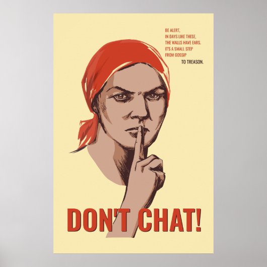 Ne pas Conversation Poster soviétique Vintage avec (Devant)