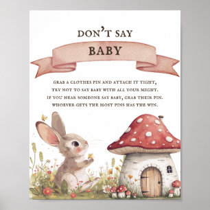 Ne pas dire Baby Bunny Poster Baby shower