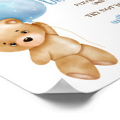 Ne pas dire Baby shower Blue Bear Poster (Coin)