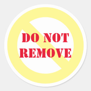 Ne pas enlever les stickers ronds