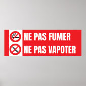 Ne pas fumer, ne pas vapoter poster (Devant)
