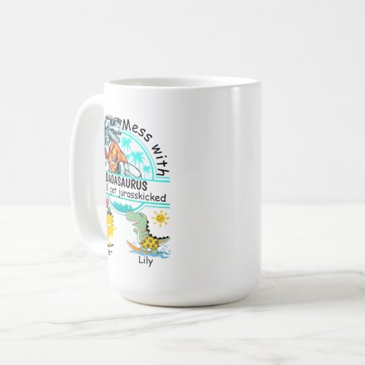 Ne pas gâcher avec dadasaurus tasse de café d'été (Devant gauche)
