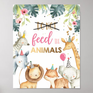 Ne pas nourrir les animaux Safari tableau d'annive