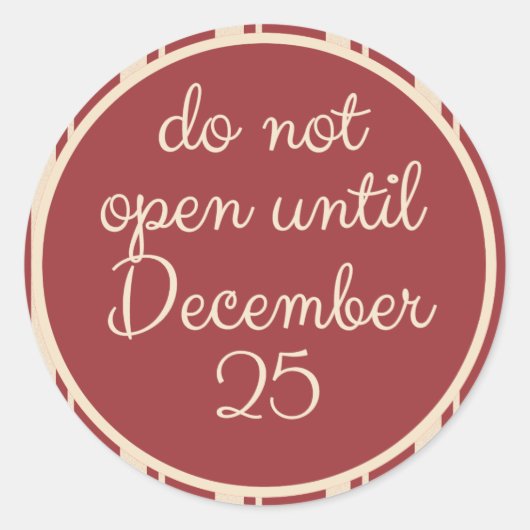 Ne pas ouvrir jusqu'au 25 décembre Stickers par Sc (Devant)