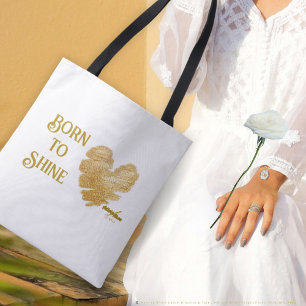 Né pour briller Sac cabas blanc par Poet Adiela Ak
