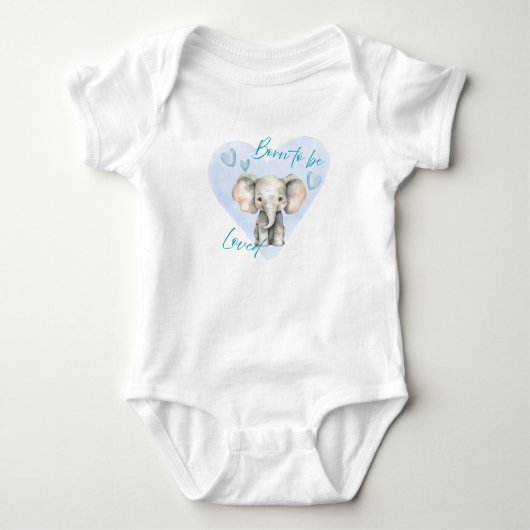 Né pour être aimé – Body bébé éléphant mignon (Devant)