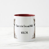 Né pour être raccoon mug libre (Centre)