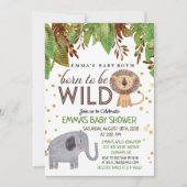Né pour être sauvage Jungle Baby shower Invitation (Devant)