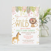 Né pour être sauvage Jungle Baby shower Invitation (Debout devant)