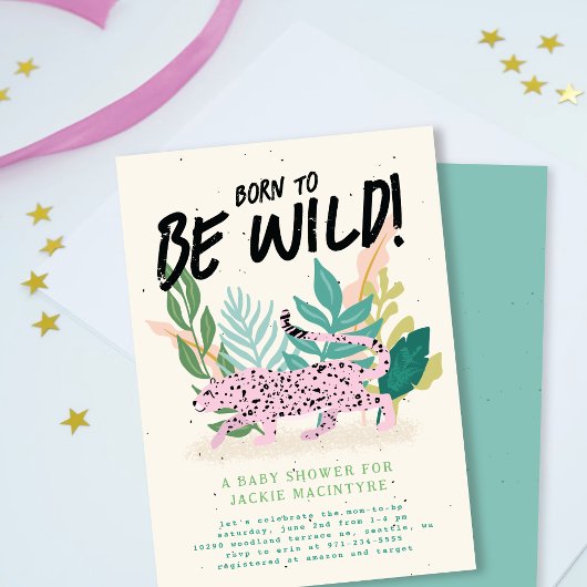 Né Pour Être Wild Baby shower Invitation