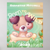 Né pour être Wild Kids Room Poster avec nom et ann (Devant)