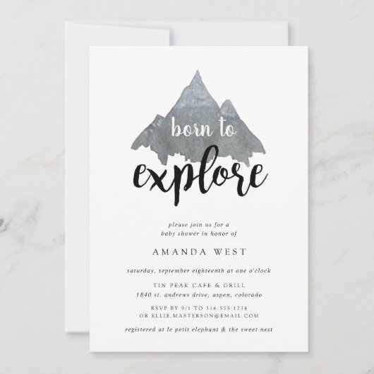 Né pour explorer Baby shower Invitation (Devant)