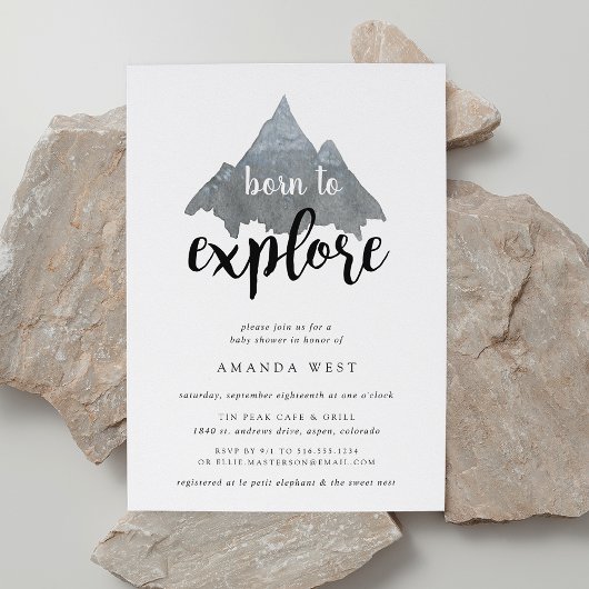 Né pour explorer Baby shower Invitation