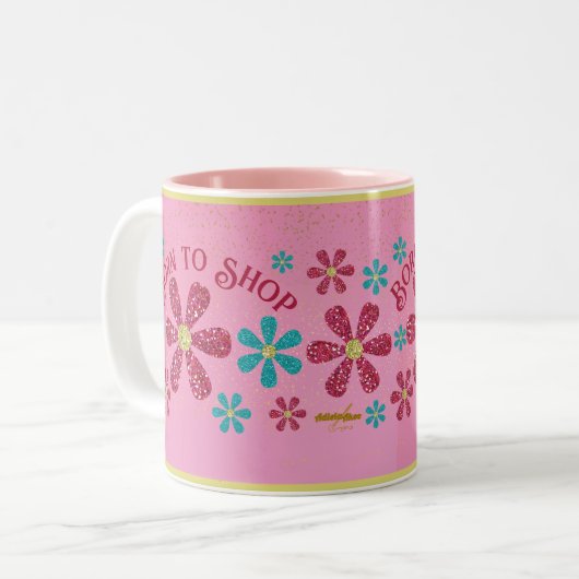 Né pour faire du shopping Mug (Devant gauche)
