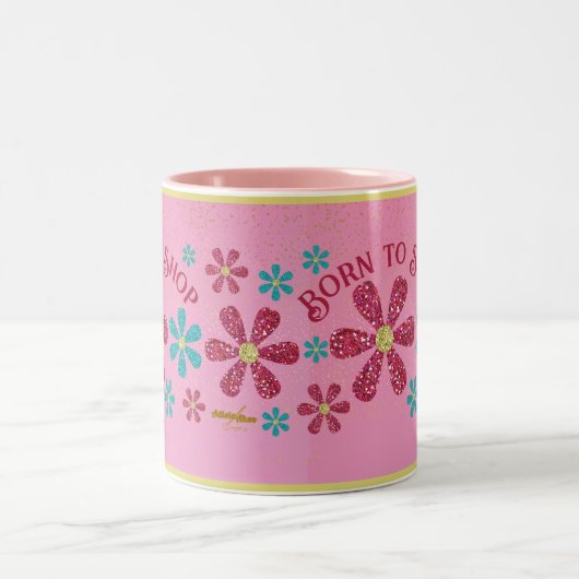 Né pour faire du shopping Mug (Centre)