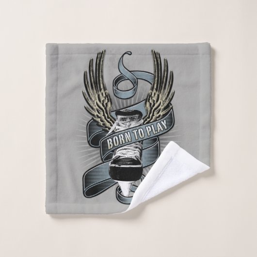 Né Pour Jouer Au Hockey II (Gant de toilette)