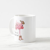 "Né pour se mettre debout" Flamant rose Mug Café (Devant gauche)