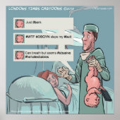 Né Pour Tweeter Drôle Poster De Dessin Sur Twitter (Devant)