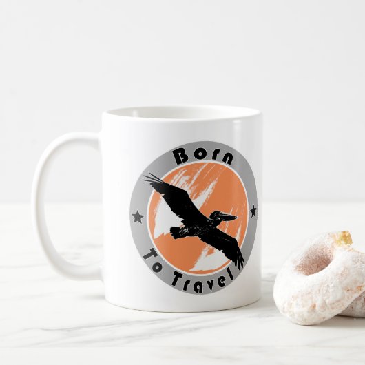 Né pour voyager tasse de café (Avec donut)