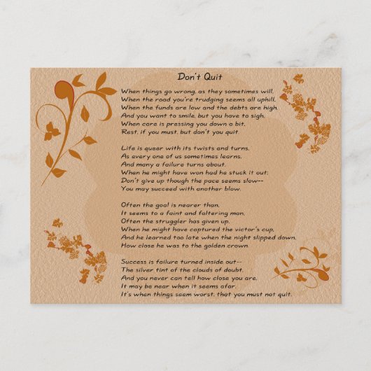 Ne quittez pas le poème - carte postale (Devant)