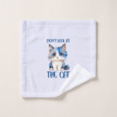 Ne regardez pas le chat - adorable chaton bleu (Gant de toilette)