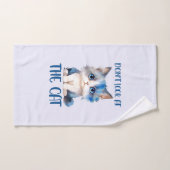 Ne regardez pas le chat - adorable chaton bleu (Serviette à main)