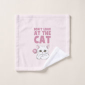Ne regardez pas le chat - Drôle chat blanc (Gant de toilette)