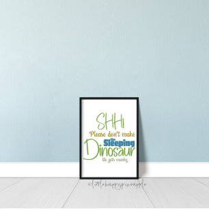 Ne réveillez pas le dinosaure qui dort – art mural