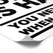 Ne rien faire est difficile Drôle Poster (Coin)