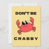Ne sois pas crabe | Carte de voeux de crabe rouge (Devant)