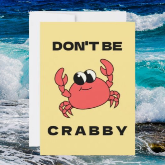 Ne sois pas crabe | Carte de voeux de crabe rouge