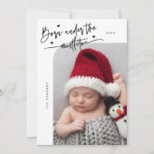 Né Sous Le Faire-part de naissance Blanc Mistletoe (Devant)