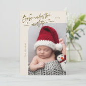 Né Sous Le Faire-part de naissance De Crème Mistle (Debout devant)