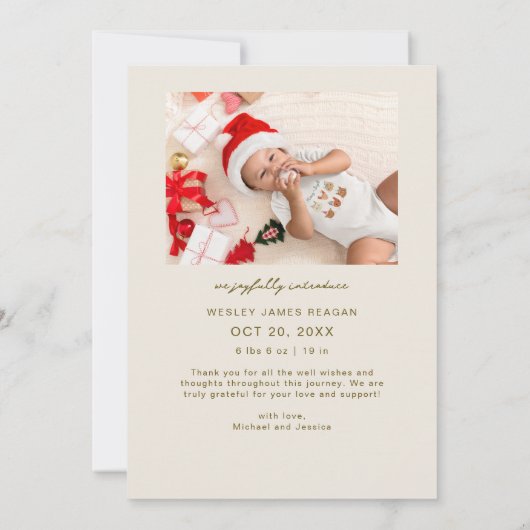 Né Sous Le Faire-part de naissance De Crème Mistle (Dos)